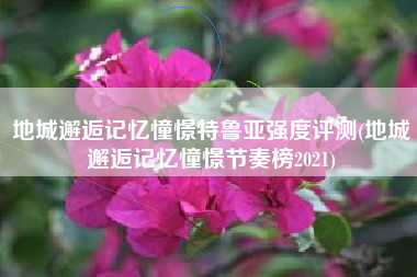 地城邂逅记忆憧憬特鲁亚强度评测(地城邂逅记忆憧憬节奏榜2021)