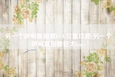 另一个伊甸鱼翅酱BUG位置攻略(另一个伊甸鱼翅酱巨大bug)