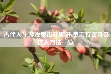 古代人生游戏鬼市在哪进(鬼市位置及及进入方法一览)