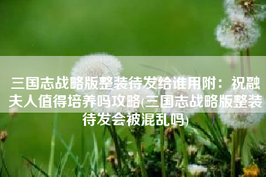 三国志战略版整装待发给谁用附：祝融夫人值得培养吗攻略(三国志战略版整装待发会被混乱吗)
