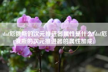 dnf厄俄斯的次元推进器属性是什么(dnf厄俄斯的次元推进器的属性加成)
