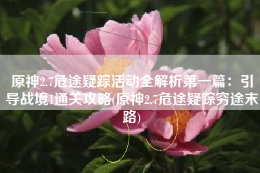 原神2.7危途疑踪活动全解析第一篇：引导战境1通关攻略(原神2.7危途疑踪穷途末路)