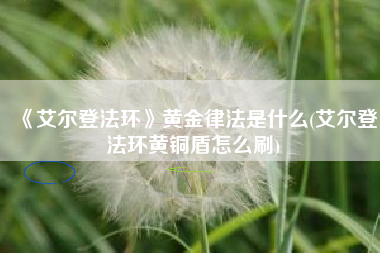 《艾尔登法环》黄金律法是什么(艾尔登法环黄铜盾怎么刷)