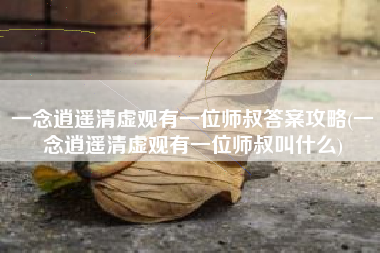一念逍遥清虚观有一位师叔答案攻略(一念逍遥清虚观有一位师叔叫什么)