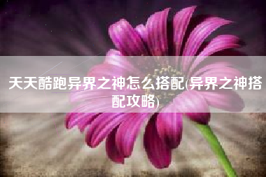 天天酷跑异界之神怎么搭配(异界之神搭配攻略)