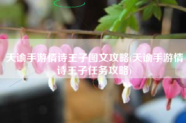 天谕手游情诗王子图文攻略(天谕手游情诗王子任务攻略)