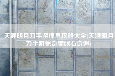 天涯明月刀手游惊鱼攻略大全(天涯明月刀手游惊奇猫眼石奇遇)