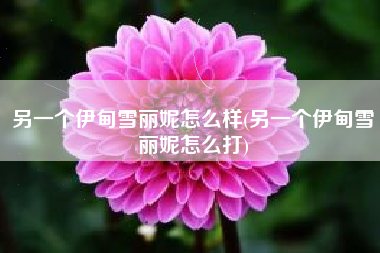另一个伊甸雪丽妮怎么样(另一个伊甸雪丽妮怎么打)