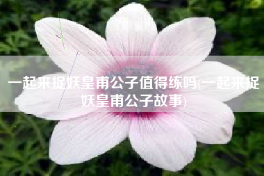一起来捉妖皇甫公子值得练吗(一起来捉妖皇甫公子故事)