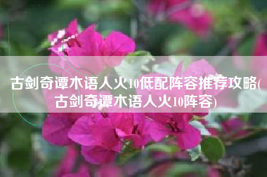 古剑奇谭木语人火10低配阵容推荐攻略(古剑奇谭木语人火10阵容)