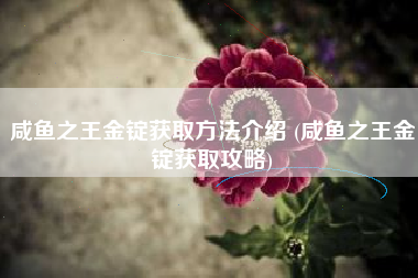 咸鱼之王金锭获取方法介绍 (咸鱼之王金锭获取攻略)