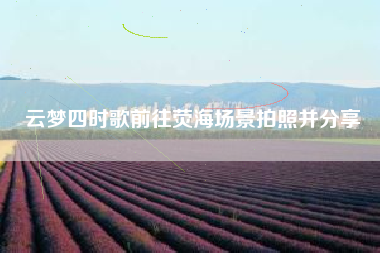云梦四时歌前往荧海场景拍照并分享