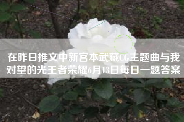 在昨日推文中新宫本武藏CG主题曲与我对望的光王者荣耀6月13日每日一题答案