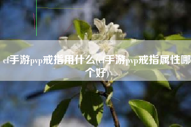 cf手游pvp戒指用什么(cf手游pvp戒指属性哪个好)