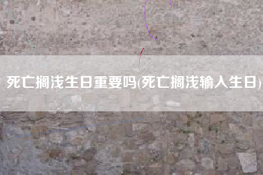 死亡搁浅生日重要吗(死亡搁浅输入生日)