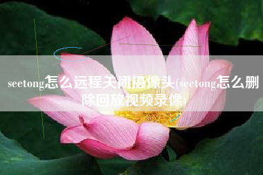 seetong怎么远程关闭摄像头(seetong怎么删除回放视频录像)