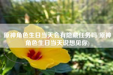 原神角色生日当天会有隐藏任务吗(原神角色生日当天说想见你)