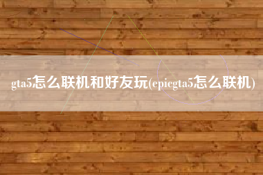gta5怎么联机和好友玩(epicgta5怎么联机)