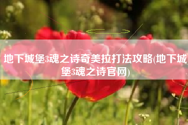 地下城堡3魂之诗奇美拉打法攻略(地下城堡3魂之诗官网)