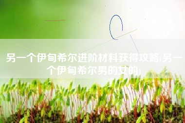 另一个伊甸希尔进阶材料获得攻略(另一个伊甸希尔男的女的)