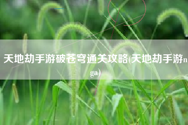 天地劫手游破苍穹通关攻略(天地劫手游nga)