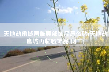 天地劫幽城再临腰部饰品怎么赌(天地劫幽城再临腰饰品 何二)