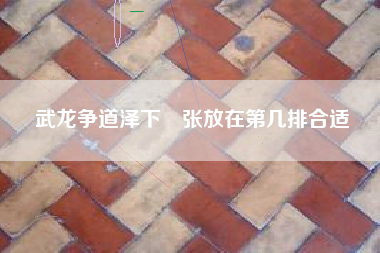 武龙争道泽下條张放在第几排合适