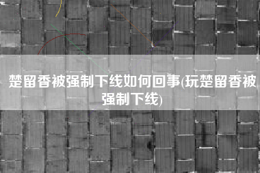 楚留香被强制下线如何回事(玩楚留香被强制下线)
