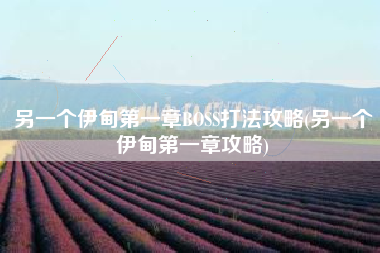 另一个伊甸第一章BOSS打法攻略(另一个伊甸第一章攻略)