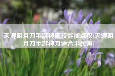 天涯明月刀手游神威技能加点攻(天涯明月刀手游神刀适合平民吗)