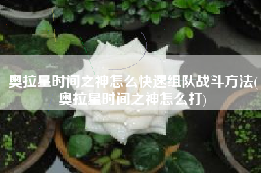 奥拉星时间之神怎么快速组队战斗方法(奥拉星时间之神怎么打)