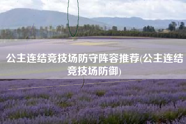 公主连结竞技场防守阵容推荐(公主连结竞技场防御)