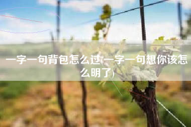 一字一句背包怎么过(一字一句想你该怎么明了)