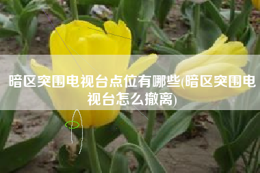 暗区突围电视台点位有哪些(暗区突围电视台怎么撤离)