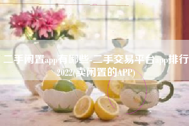 二手闲置app有哪些-二手交易平台app排行2022(卖闲置的APP) 二手闲置app有哪些-二手交易平台app排行2022(卖闲置的APP)