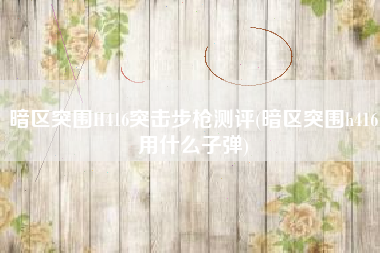 暗区突围H416突击步枪测评(暗区突围h416用什么子弹) 暗区突围H416突击步枪测评(暗区突围h416用什么子弹)