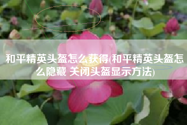 和平精英头盔怎么获得(和平精英头盔怎么隐藏 关闭头盔显示方法)