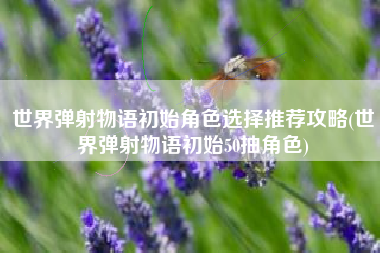 世界弹射物语初始角色选择推荐攻略(世界弹射物语初始50抽角色)