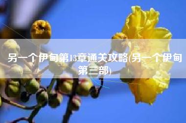 另一个伊甸第13章通关攻略(另一个伊甸第三部)