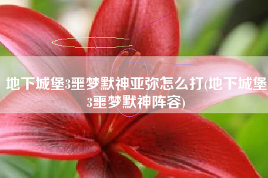 地下城堡3噩梦默神亚弥怎么打(地下城堡3噩梦默神阵容)