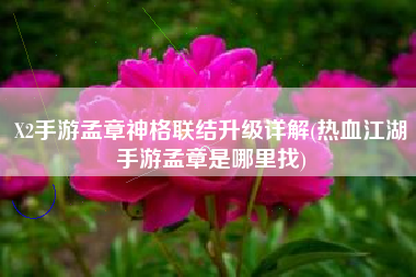X2手游孟章神格联结升级详解(热血江湖手游孟章是哪里找)