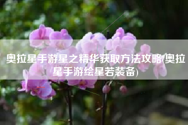 奥拉星手游星之精华获取方法攻略(奥拉星手游绘星若装备)