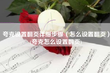 夸克设置翻页详细步骤（怎么设置翻页）(夸克怎么设置翻页)
