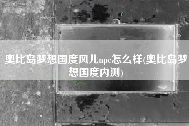 奥比岛梦想国度风儿npc怎么样(奥比岛梦想国度内测)