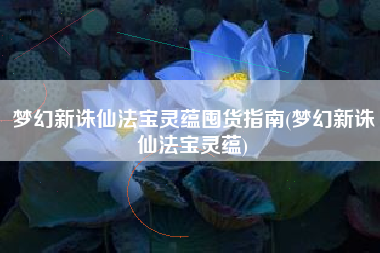 梦幻新诛仙法宝灵蕴囤货指南(梦幻新诛仙法宝灵蕴)