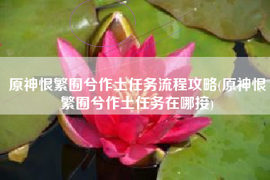 原神恨繁囿兮作土任务流程攻略(原神恨繁囿兮作土任务在哪接)