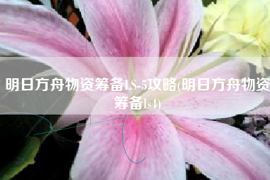 明日方舟物资筹备LS-5攻略(明日方舟物资筹备ls4)