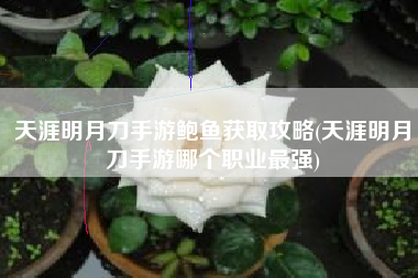 天涯明月刀手游鲍鱼获取攻略(天涯明月刀手游哪个职业最强)