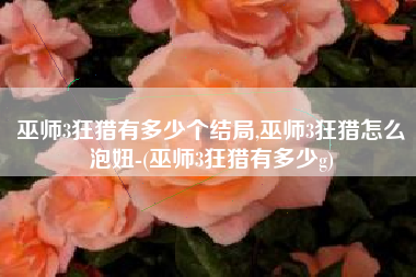 巫师3狂猎有多少个结局,巫师3狂猎怎么泡妞-(巫师3狂猎有多少g)