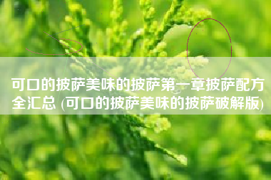 可口的披萨美味的披萨第一章披萨配方全汇总 (可口的披萨美味的披萨破解版)
